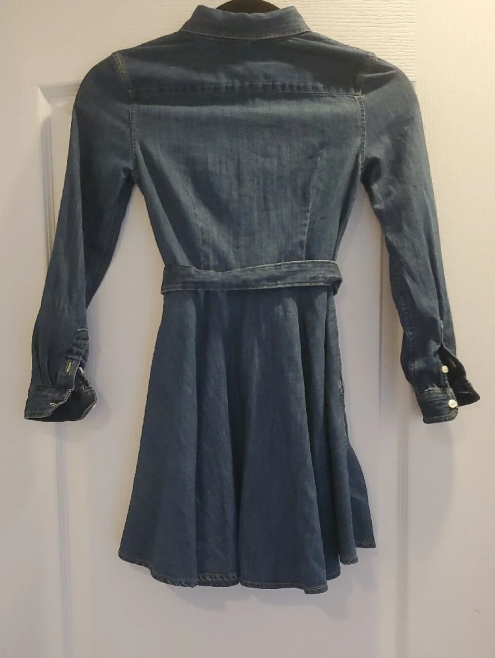 Ralph Lauren Girls' Belted Cotton Denim Shirtdress Sz 8